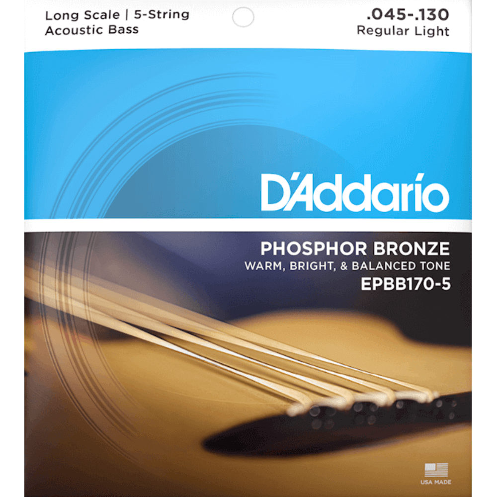 Dark Olive Green daddario-epbb170-5-phosphor-bronze-acoustic-bass-guitar-strings-045-130-regular-light-long-scale-5-string Bass Strings