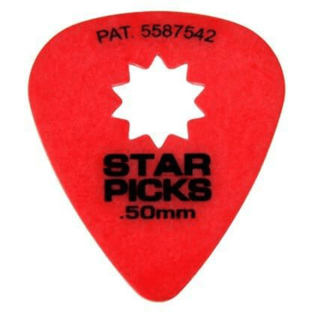 Orange Red everly-star-guitar-picks-12-pack-50mm-super-grip-red Guitar Picks