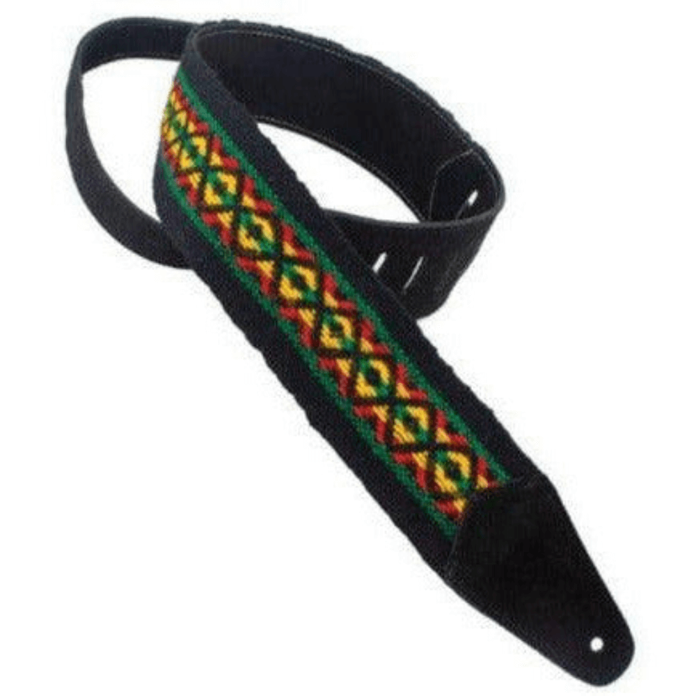 Gray henry-heller-2-5-wide-multi-color-rustic-woven-guitar-strap Guitar Straps