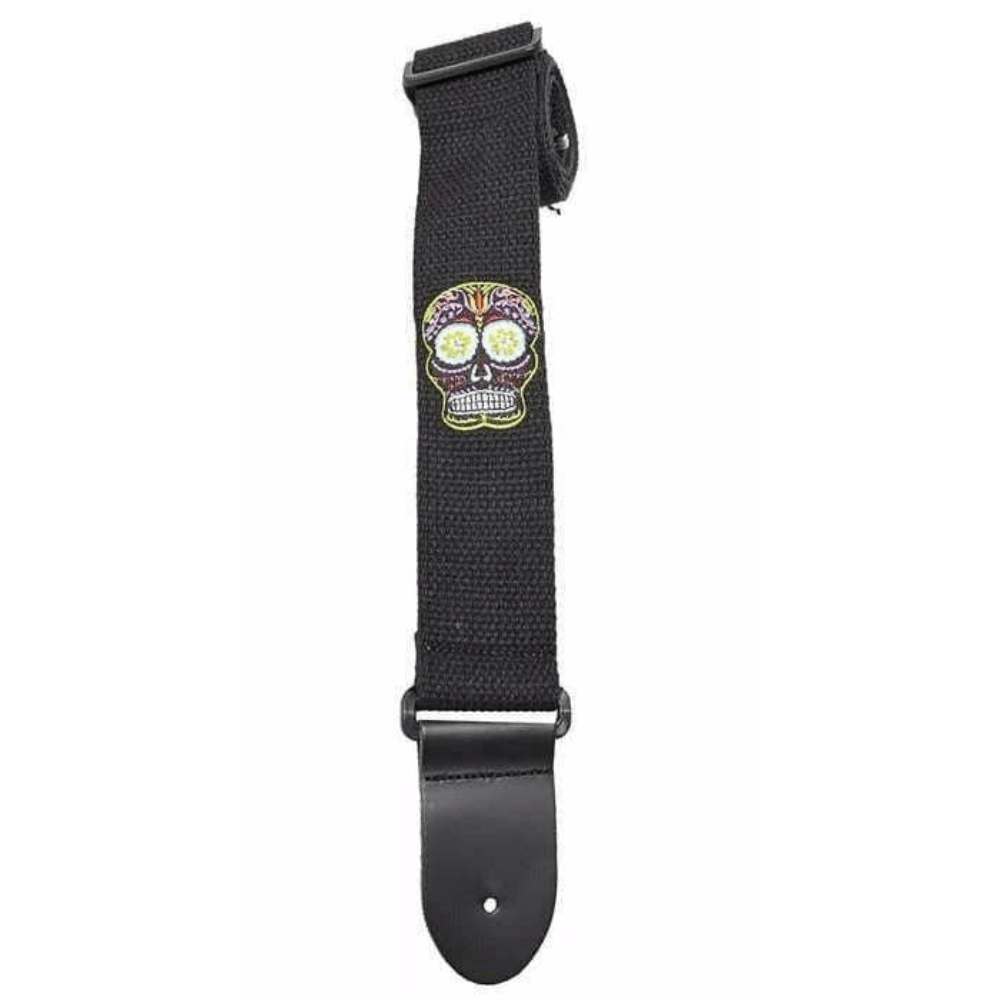 Dark Slate Gray henry-heller-2-cotton-guitar-strap-with-an-intricate-sugar-skull-embroidery-design-1 Guitar Straps