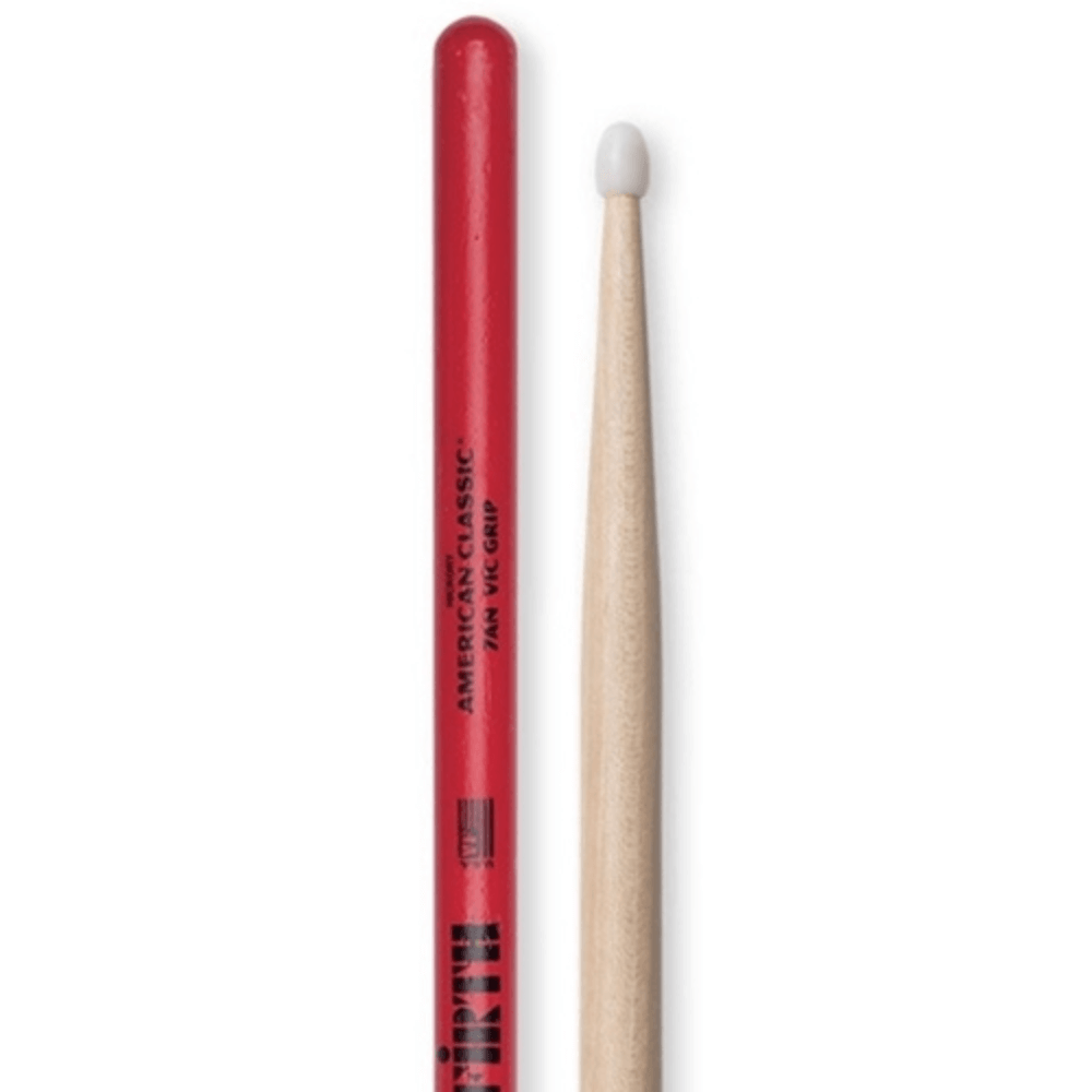Brown vic-firth-american-classic-drumsticks-with-vic-grip-7a-nylon-tip Drumsticks
