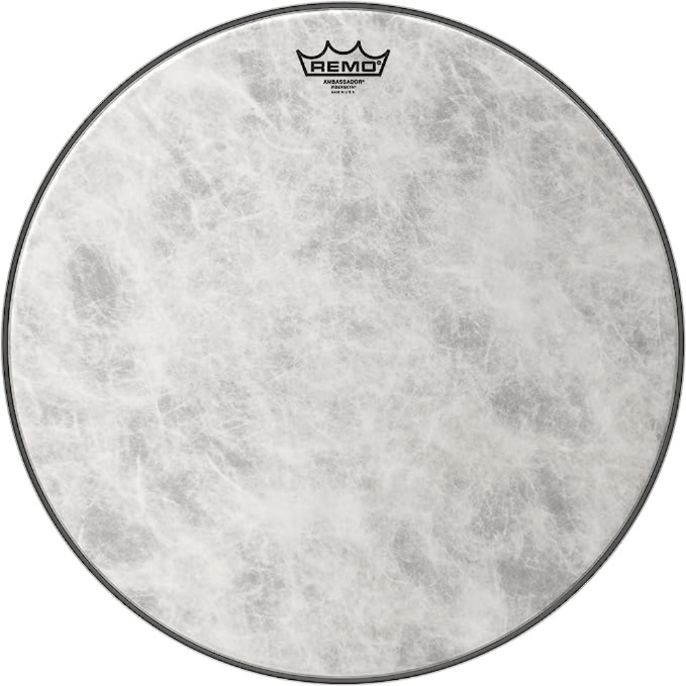 Light Gray remo-fa-1518-00-18-ambassador-fiberskyn-bass-drumhead Drum Heads