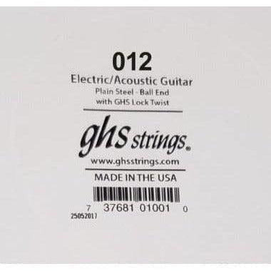 Light Gray ghs-boomers-plain-steel-012-single-string Single Guitar Strings